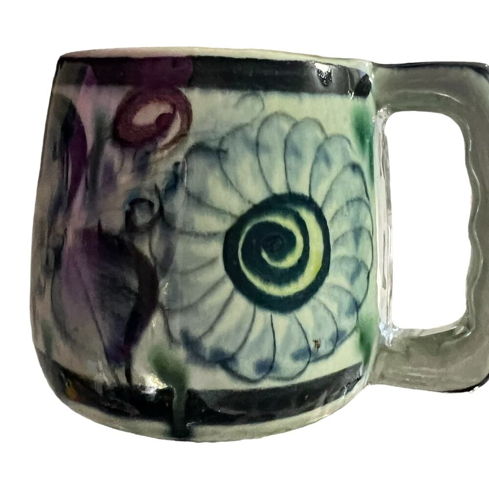 Tonala Mexican Stoneware Jalisco Mug by Manuel R Wexler 16 ounce Vintage Limited